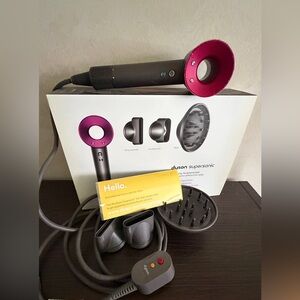 Dyson Pink and Gray Hair Dryer Set